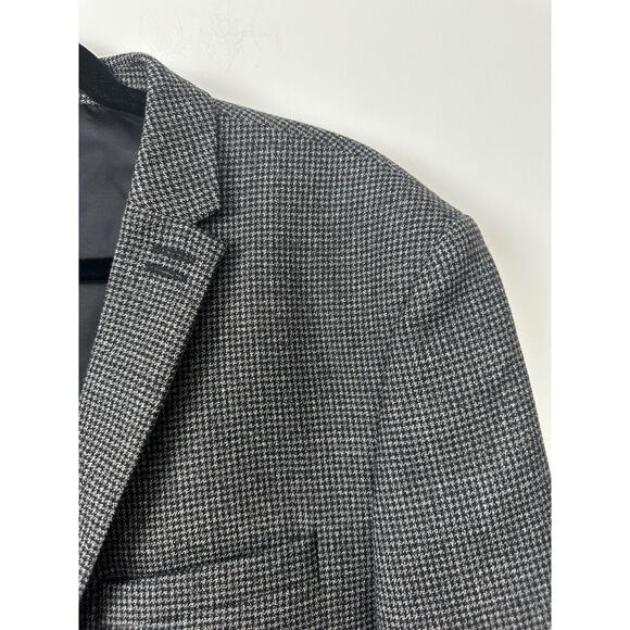 The Kooples Mens Wool Herringbone Long Sleeve Blazer Coat Gray Size 48 Lined - Picture 2 of 9